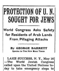 Protection of U.N. Sought for Jews Headline