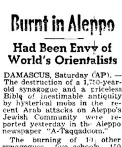 Burnt in Aleppo - Had Been the Envy of World’s Orientals