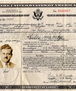 Charles Mamiye Certificate of Citizenship